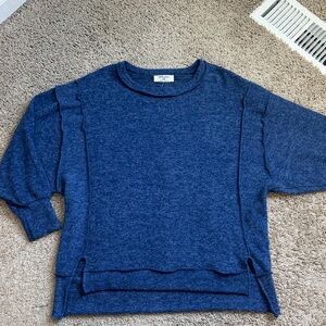 Zenana Indigo Soft Textured Pullover